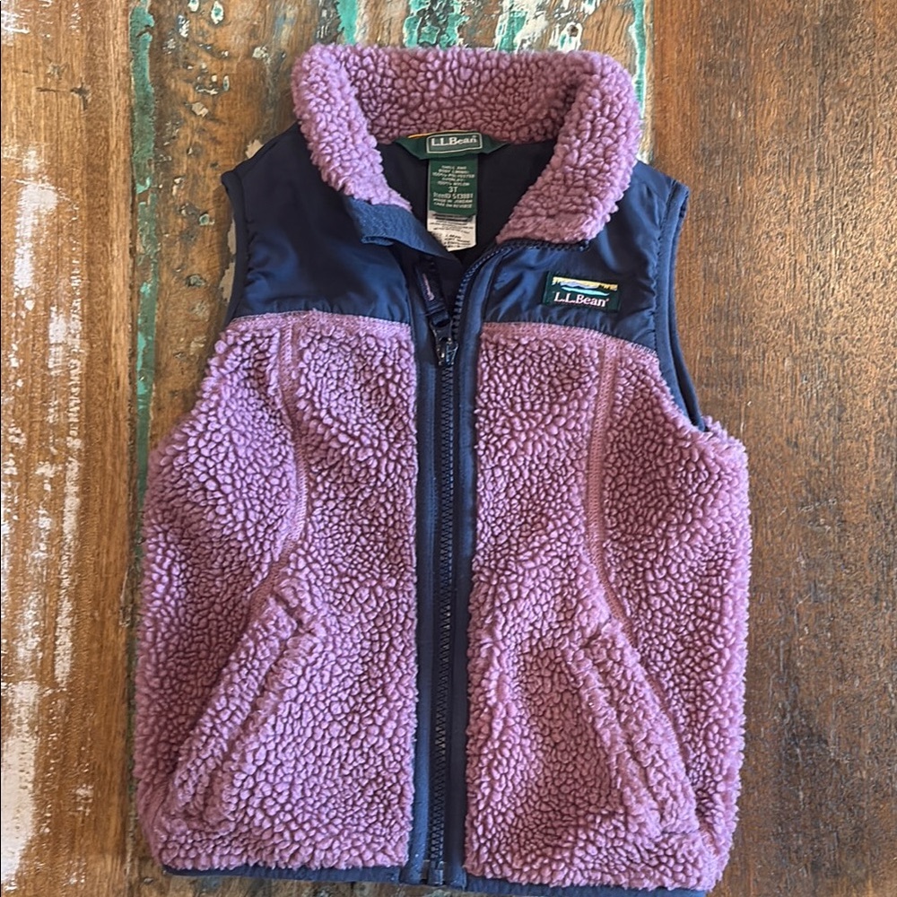 L.L. Bean Kids Purple Sherpa Fleece Vest